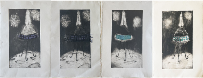 Amat & Poot's Ship on the Asteroid by Lelia Salamone